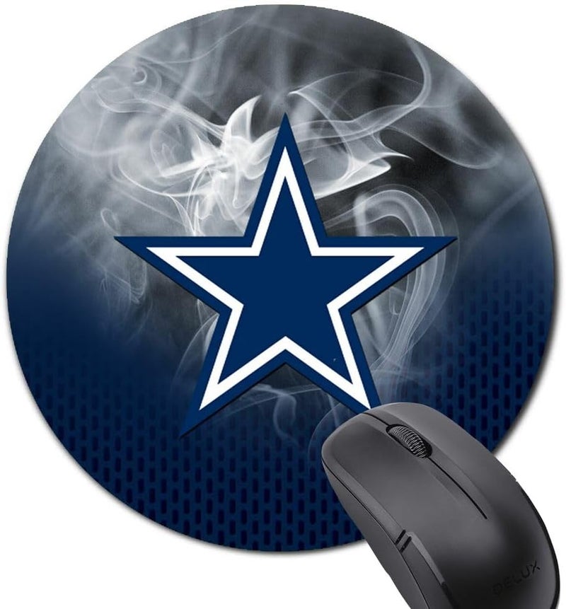ZYJTEK Sports Round Mouse Pad,Green YellowDesign Non-Slip Rubber Base Mousepad for Computers Laptop Desk,Gaming Mouse Mat for Football Fans - Image 2